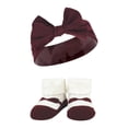 thumbnail image 5 of Hudson Baby Infant Girls Headband and Socks Giftset, Burgundy Gray, One Size, 5 of 5