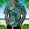 thumbnail image 2 of Big and Tall Shirts for Men Causal Short Sleeved Tropical Style Print T Shirt Heat compatible with Machine for T Shirts Pocket Men Plain Pack Night Shirt Set Mens Socks Size 13-15 Tee S, 2 of 4