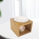 thumbnail image 4 of Portavelas de cerámica para té, quemador de aceite esencial de madera, difusor de velas fundidas para meditación, baño, dormitorio, uso doméstico. Cuatro lados de madera, 4 of 8