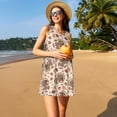 thumbnail image 3 of Balery Cute Autumn Turkey Vestidos de verano para mujer con estampado: vestido holgado sin mangas, vestido playero informal y cómodo para días calurosos., 3 of 7