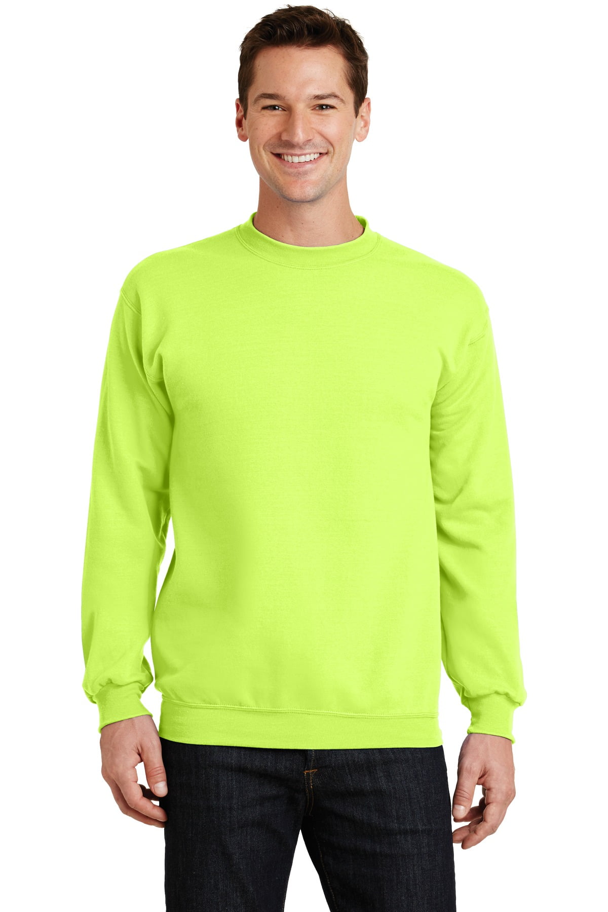 Port & Company Core Fleece Crewneck SweatshirtM (Neon Yellow
