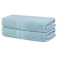 thumbnail image 1 of Juego de 2 toallas de baño de algodón REGALWOVEN, suaves, altamente absorbentes y de secado rápido para baño, gimnasio, SPA, yoga, azul 28' x 56', 1 of 7