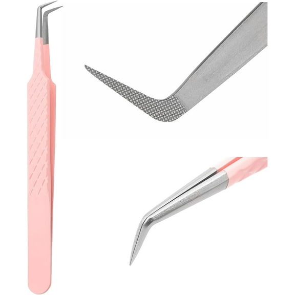 Lash Tweezers for Eyelash Extensions Professional Fiber Tip Lash Tweezers Precision Lash Extension Tweezers for Individual Volume Lashes Extension Precision Tweezers