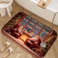 thumbnail image 3 of 1pc Two Santa Clauses in a Cozy Absorbent Non-Slip Bathroom Thickened Flannel Rug Decor,Soft,Quick Drying,Suitable For Indoor/outdoor Use,Bathrooms,Bedrooms,Kitchens,Terrace,Laundry Rooms,16"x24", 3 of 9