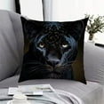thumbnail image 2 of Lilixerw Panther Animal Print Linen Pillow Cover 18x18 Inch,with Zipper,Animal Decorative Cushion Cover for Sofa Living Room Bed,Black, 2 of 6