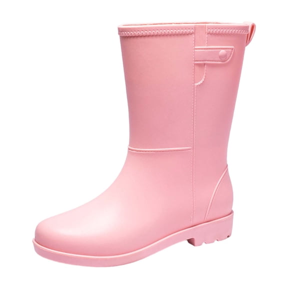 AUDeals Women's Mid Tube Rain Boots Waterproof Non Slip Lightweight Outdoor Work Gardening Shoes