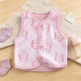 thumbnail image 2 of NIEWTR Baby Boys Girls Fleece Vest Button Down Sleeveless Jacket Cute Kids Fall Winter Waistcoat Outerwear with Pocket, 2 of 8