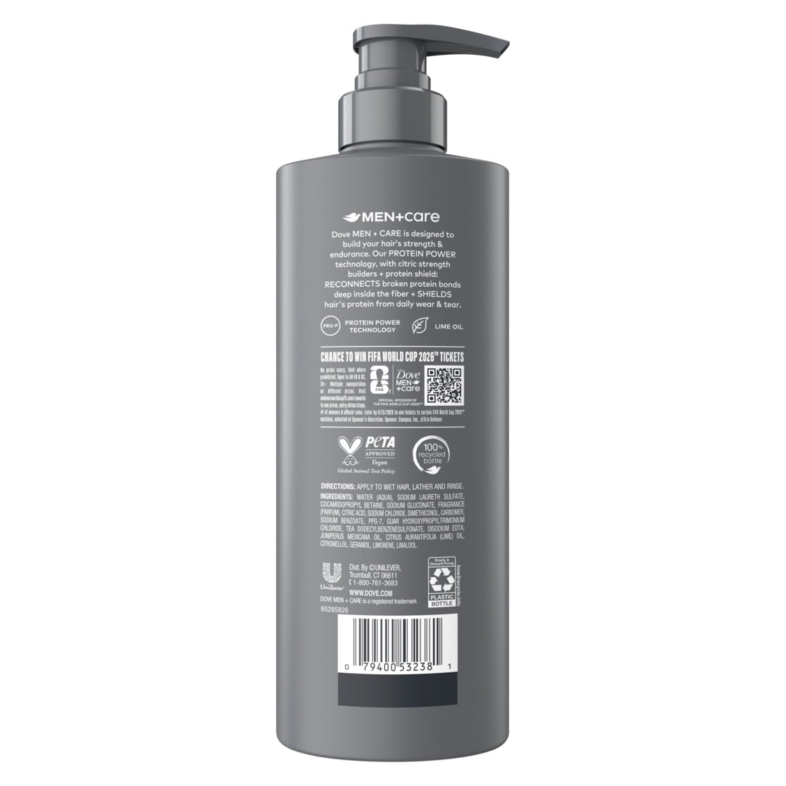 Dove Men+Care Limited Edition FIFA Shampoo & Conditioner Seal Hydration & Strengthen Hair All Star Comfort, 18 fl oz