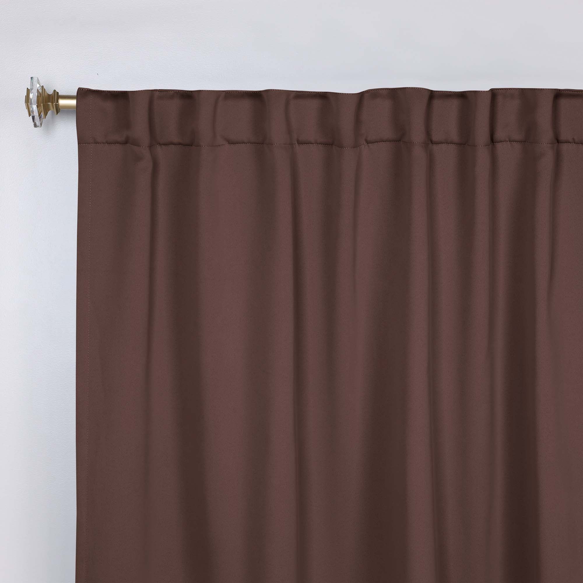 Superior Blackout Solid Light Filtering Back Tab Curtain Panel Set, 42" x 108", Cappuccino