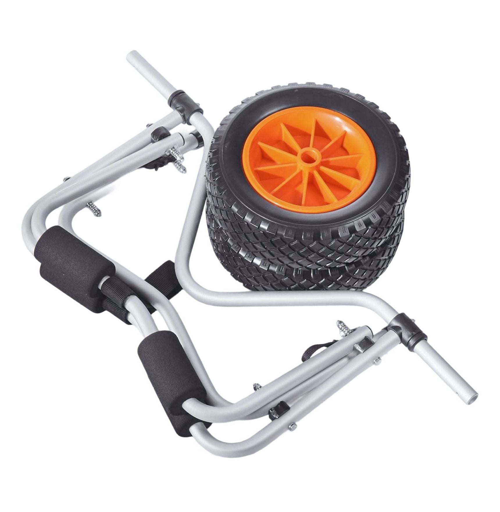 Kayak Cart 200lbs - Foldable Kayak Trolley with 10-inch Tires & Ratchet Strap - Canoe & Paddleboard Carrier for Boats, Mats & More