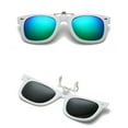 thumbnail image 3 of TOP-MAX Fashionable Retro Polarized Sunglasses Clip Flip-up Glasses Clip for Outdoor UV400 White Framed (1pcs, Silver), 3 of 6