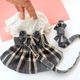 thumbnail image 4 of Vestido para perros con correa para perros, vestidos para perros pequeños, cachorros, gatos, vestidos de verano para perros, faldas con lazo, encaje a cuadros de vaquero MFZFUKR CPB-DE-LYY1946-4, 4 of 5