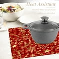thumbnail image 3 of Christmas Celebration Placemats, Red Christmas Checkered Table Mat Linen Burlap Washable Double-Deck Heat Insulation for Dining Table Kitchen Table Set of 6 (12 X 18 Inch), 3 of 6