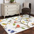thumbnail image 3 of Watercolor Bird Runner Rug 2.7x5 FT, Non Slip Entryway Carpet, Modern Spring Branch Colorful Leaf Washable Soft Floor Carpet Entrance Mat Non-Shedding Throw Rug for Hallway Laundry Room Bedside, 3 of 9