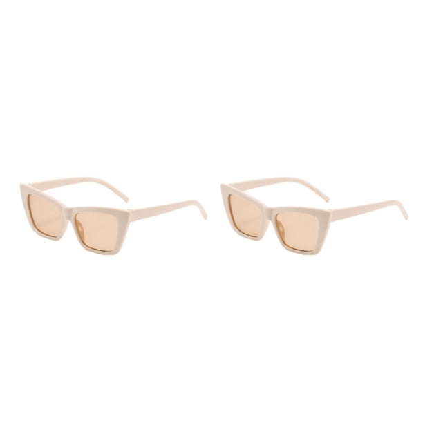 Qarigey Gafas de Estilo Minimalista - Gafas Simples y Hermosas para Cada Ocasión Hermosos y Multifuncionales Buenos Materiales Té Blanco Arroz Ligero 2Conjunto