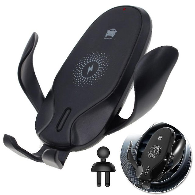 Hmwy-qi Sujeción automática Cargador inalámbrico Soporte para teléfono Soporte de carga para automóvil Montaje de ventilación de aire esquí esquí Gafas de esquí