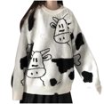 thumbnail image 1 of erdimoy Pull Décontracté Mode Motif Vaches Manches Longues Col Rond Hauts pour Femmes, 1 of 5