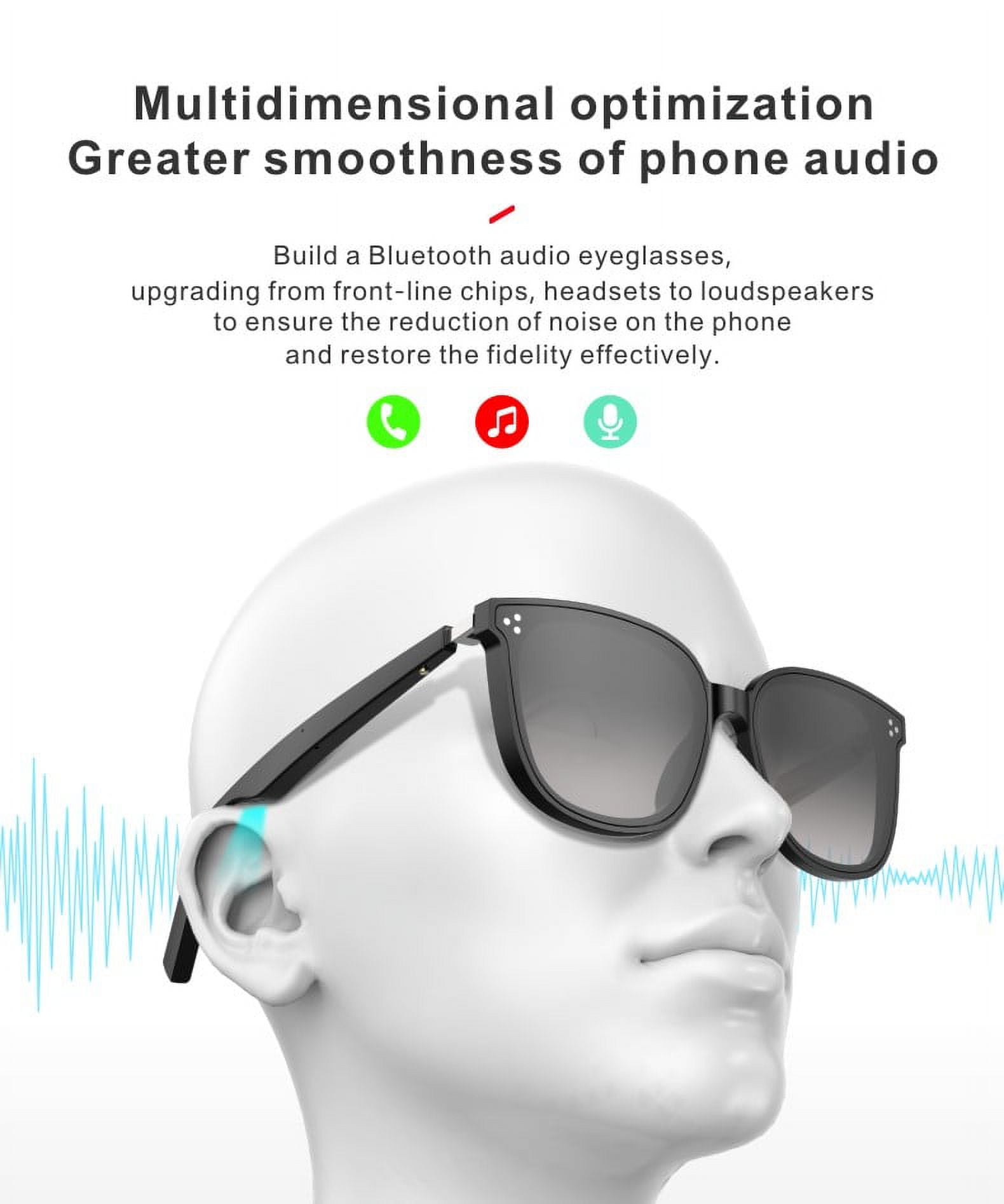  WANLIMA Bluetooth 5.0 Smart Glasses Headset - Gold/Polarized -  UV Blocking : Electronics