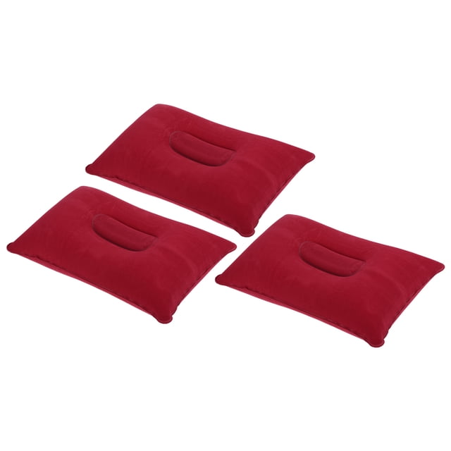 Uxcell Inflatable Pillow, Ultralight Camping Travel Pillow for Hiking, Red 3 Pack