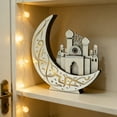 thumbnail image 6 of Ramadan Kareem Wooden Table Lamp, Vintage Castle Lunar Night Light, Festive Eid Mubarak Tabletop Centerpiece, Exquisite Islamic Home Decor Ornament for Living Room Table Display, Silver, 6 of 6