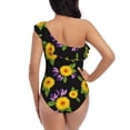 thumbnail image 5 of Honeii Daisies Flowers for women's one-piece swimsuit featuring a chic one-shoulder design experience elegance and style in the water-Large, 5 of 6