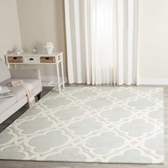 SAFAVIEH Chatham Karina Geometric Wool Area Rug, Gray/Ivory, 2' x 3'