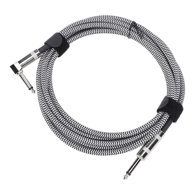 Cable de Guitarra de 6,5 mm Cable de Instrumento Recto A Ángulo Recto Cable de Amplificador de Bajo de Guitarra Para Amplificador de Bajo de Guitarra Eleccica, 3 metros