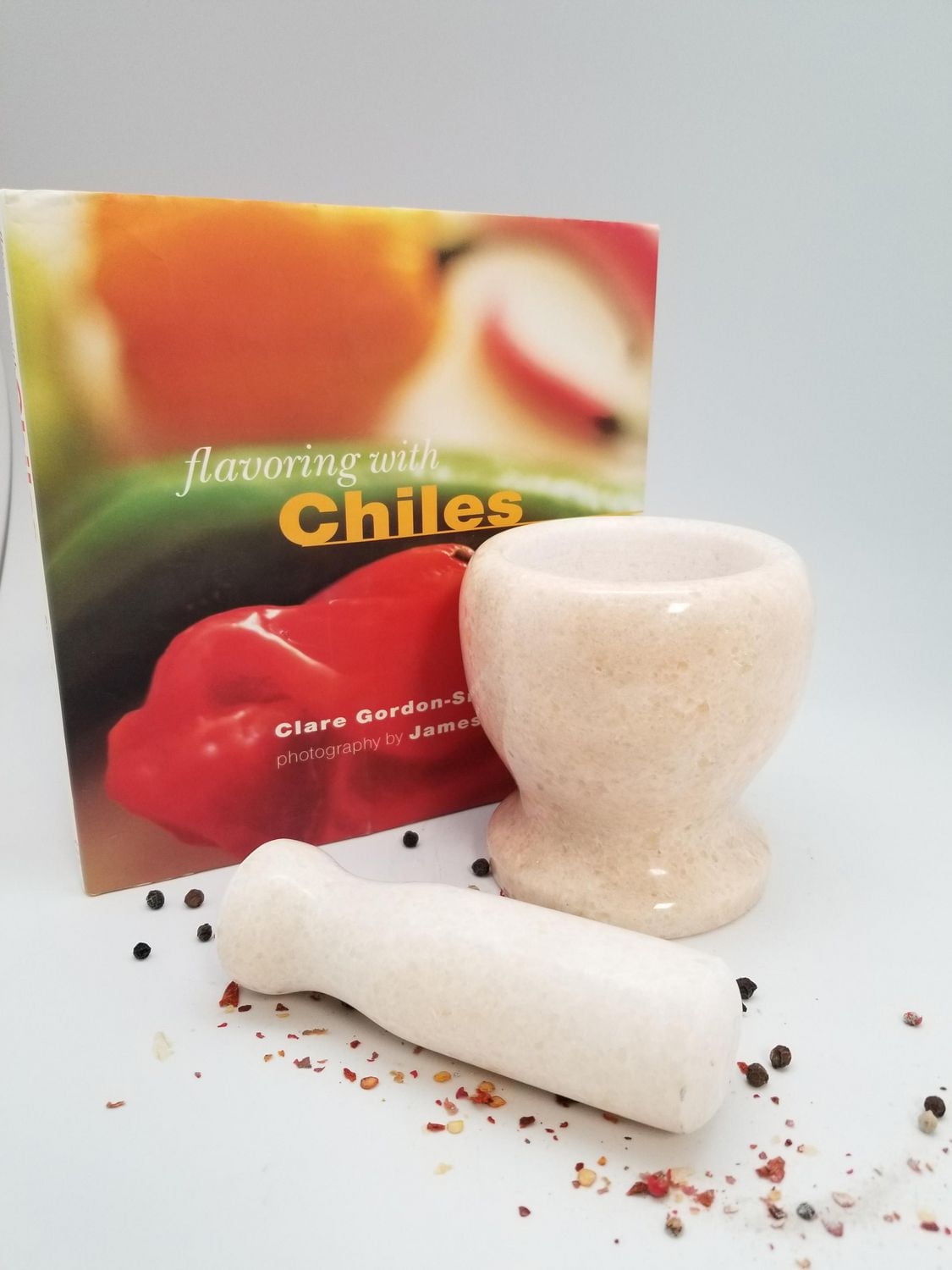 Natural Marble Mortar and Pestle Pink