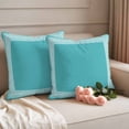 thumbnail image 2 of Turquoise Outdoor Waterproof Pillow Covers, Geometric Boho Ethnic Tile Chic Monochrome Decorative Square Throw Pillowcase Sofa Cushion Sham for Patio/Couch/Chair, 18"x18" 2 Pack, 2 of 8