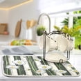 thumbnail image 5 of Daisy Floral on Stripe Dish Drying Mats Kitchen Mat Microfiber Counter Absorbent Dish Pad Drainer Rack 16"x18", 5 of 7