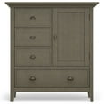 thumbnail image 2 of Simpli Home Redmond 39 inch Wide Solid Wood Transitional Medium Storage Cabinet in Farmhouse Grey, 2 of 13