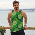 thumbnail image 6 of KLL Green Flower Print Men's Muscle Gym Workout Stringer Tank Tops Bodybuilding Fitness T-Shirts Tank Tops Men-Medium, 6 of 7