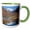 Green/White, variant on 3drose, Argentina, Parque Provincial Aconcagua, Mountain - Sa01 Jri0121 - Jutta Riegel, 11oz Two-tone Black Mug