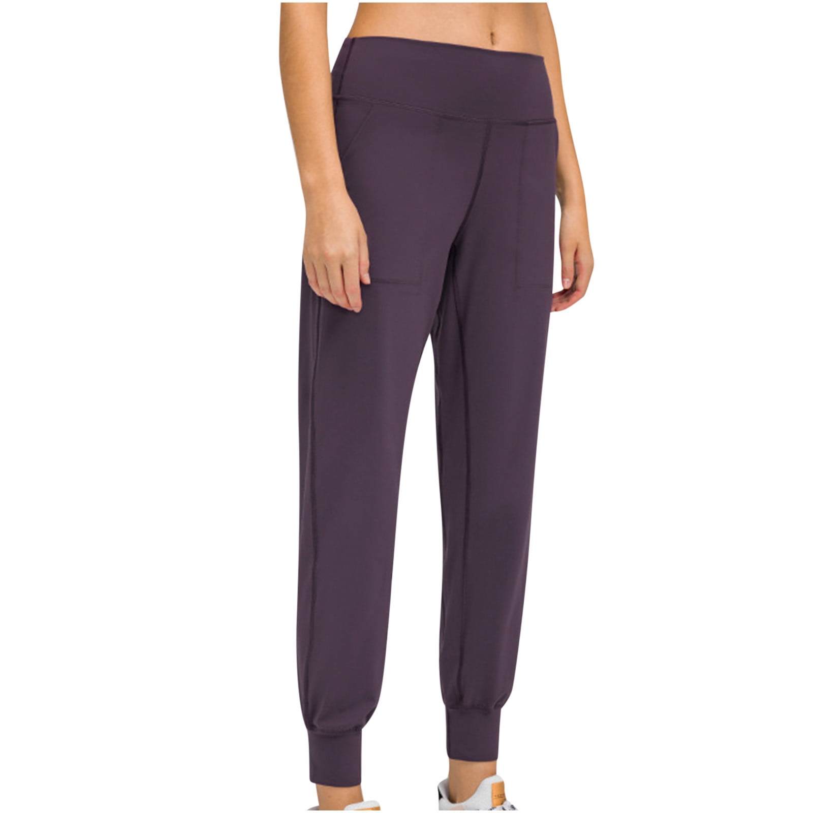 Bowake Workout Pants For Women High Waisted Quick Dry Yoga Jogger Pants Casual Comfy Running Athletic Lounge Trousers Purple