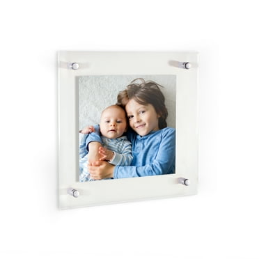 ArtToFrames Floating Acrylic Frame for Photos Up to 10x10 inches (Full Frame is 14x14) with Chrome Acrylic Standoff Hardware