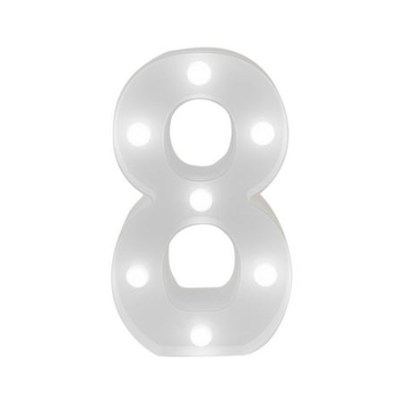 

Alphabet LED Digital Lights 0-9 Light Up White Plastic Digital Standing Hanging