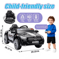 thumbnail image 7 of Licensed Benz CLS 350 12V Electric Ride on Toys with Bluetooth Music, LED Lights, Spring Suspension, Power Car Wheels, Electric Car for Kids with Parent Remote Control (Black Police Car), 7 of 7