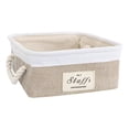 thumbnail image 7 of PiccoCasa Storage Bin Basket with Handle Linen Fabric Organizer Towel Storage Pale Pink Square, 7 of 7