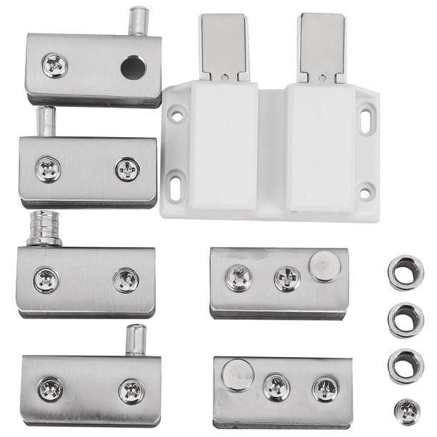 Bisagra de Pivote Puerta Vidrio Acero Inoxidable Juego MagnéTico Doble Cabeza para 5-8 Mm