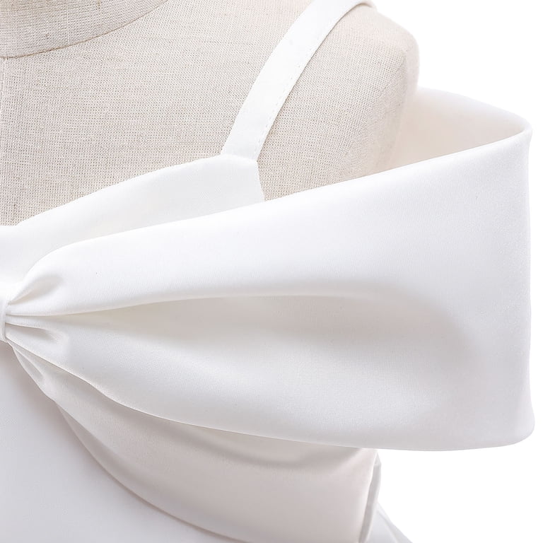 Sookity Graduation Dress for Children's Formal Dresses Cotton Off The  Shoulder Dress Spaghetti Strap Bowknot Dress Solid Prom Princess Dresses -  Walmart.com