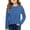 Blue, variant on CCRFTGI Girls Long Sleeve Shirts Crew Neck Pleated Undershirts Size 10-12 Classic Comfort Soft Pullover Tops 2026 Summer Pink 4-5Years