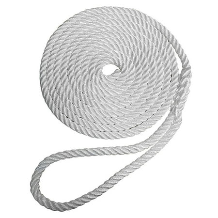 UPC: 9011800229448 | Robline Robline Premium Nylon 3 Strand Dock Line 3/8 x 15 White