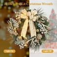 thumbnail image 6 of Lumiparty 24" Christmas Wreath with Lighted, Pre-Lit Xmas Wreath with 20 Light Antlers Bowknot Pine Cones Balls, Wreath for Front Door Indoor Outdoor Holiday Decor, Gold, 6 of 7