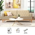 Mr. Kate Stella Vintage Convertible Sofa Bed Futon, Tan Linen