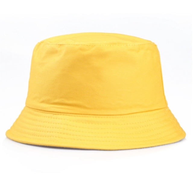 All Seasons Bucket Hat Exquisite Fishermen Caps Stylish Headwear Fashion Accessory with Solid Color for Outing Travel Wearing Yellow