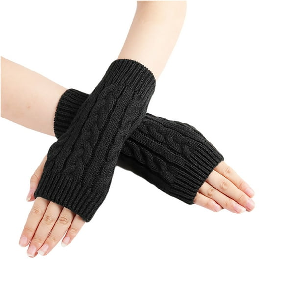 Mikilon Femmes Fille Tricoté Bras Mitaines Garder Au Chaud Gants D'hiver Doux Chaud Mitaine