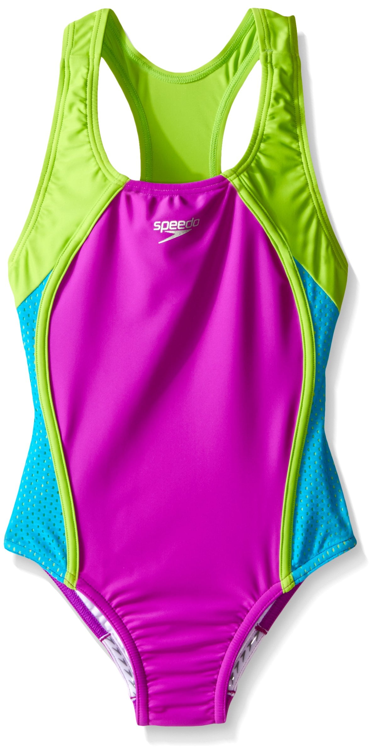 Speedo OpenBack Colorblock Swimsuit Swimwear