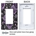 thumbnail image 3 of Yayeee Rocker Switch Wall Plate 1-Gang 4.6"x2.9" Home Decorative Outlet Cover, Purple Roses, 3 of 6