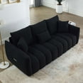 thumbnail image 6 of Ywen 78" Modern Sofa Couch, Comfy Deep Seat Teddy Cloud Sofa, Upholstered 3-Seater Boucle Couch, Oversized Loveseat for Living Room, Bedroom, Office, Apartment, Black, 6 of 8