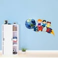 thumbnail image 2 of Cute Kids Space on Rocket vinyl Wall DecorWall Decal Decoration Adventurous Space Cartoon Rocket Decorating Ideas for Child's Bedroom Size: 30 In(W) x 18 In(H), 2 of 5